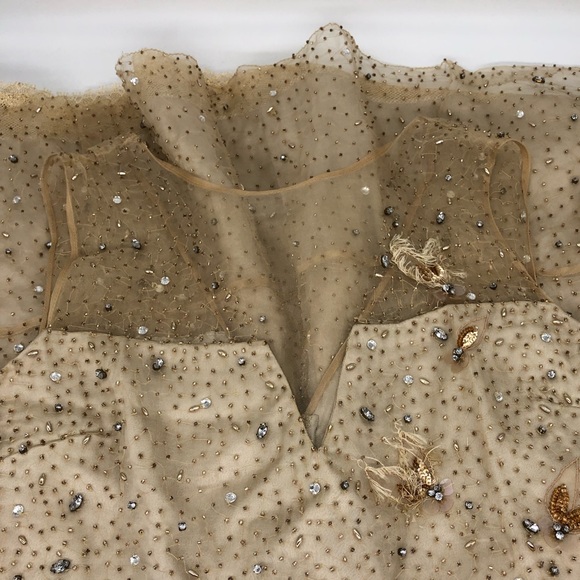 Elie Tahiri/NWT MARITZA dress. Sleeveless Midi in Neutral Tones Size US 6 - Picture 5 of 16